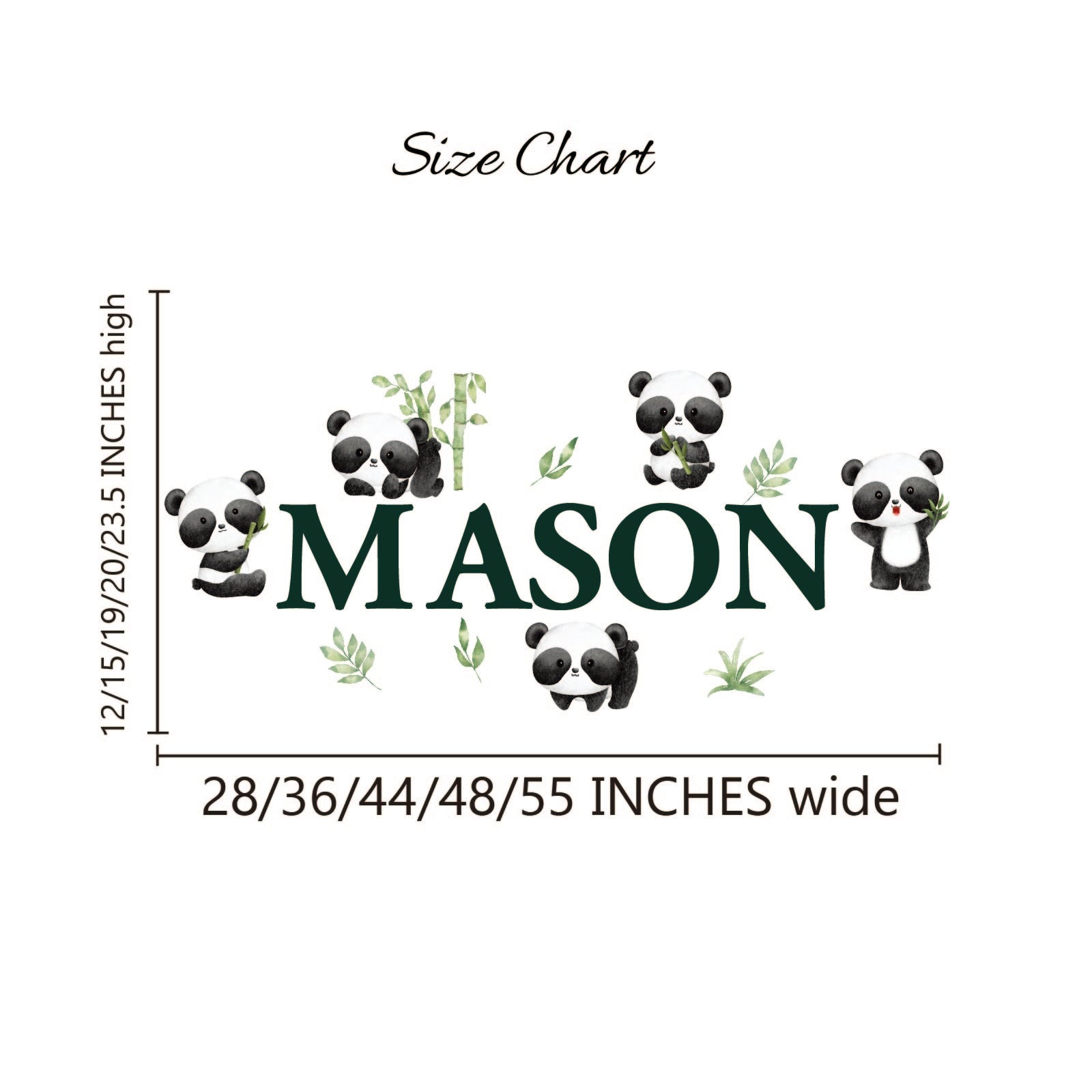 YKLT panda wall decal - easy apply mural sticker for baby room

