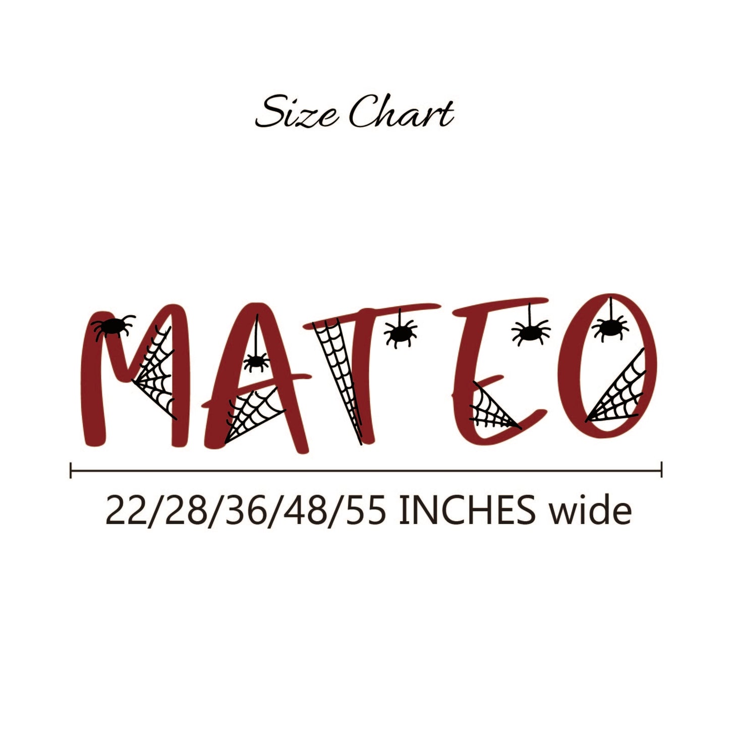 Boys bedroom wall art personalized name with spider web design custom colors
