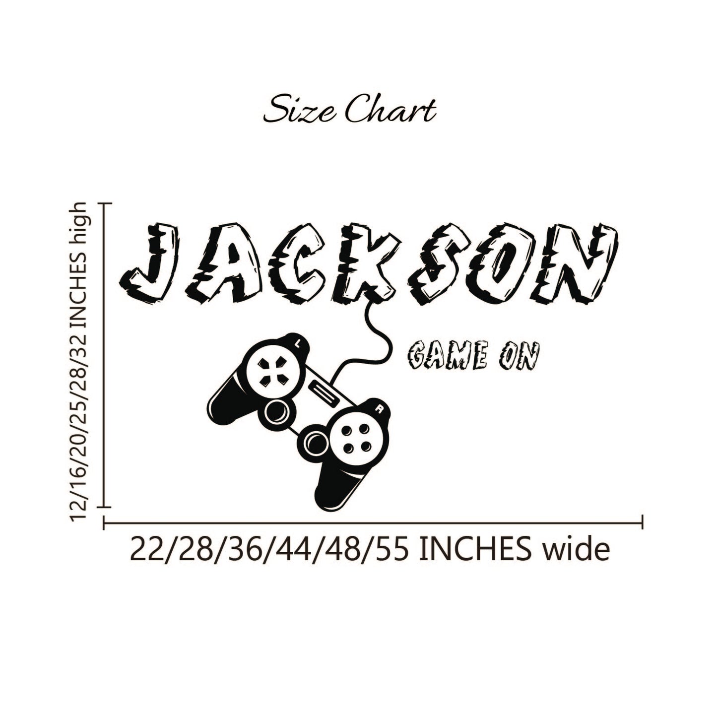 Custom Name Gaming Controller Wall Decal - Personalized Gamer Room Decor for Bedroom, Game Room, Man Cave - Removable Vinyl Sticker for Walls & Laptops