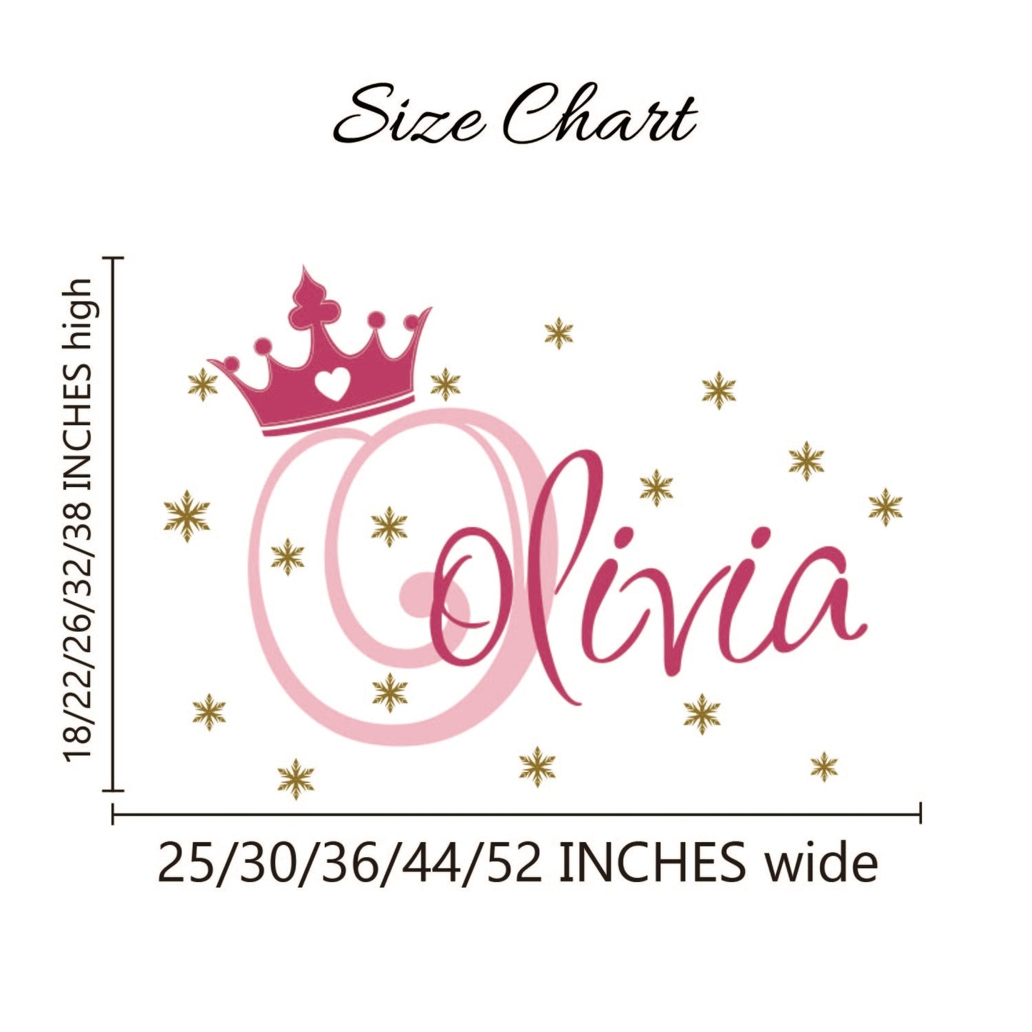 Custom Princess Crown Wall Decal - Personalized Name Sticker for Girls' Room, Nursery, Birthday Decor