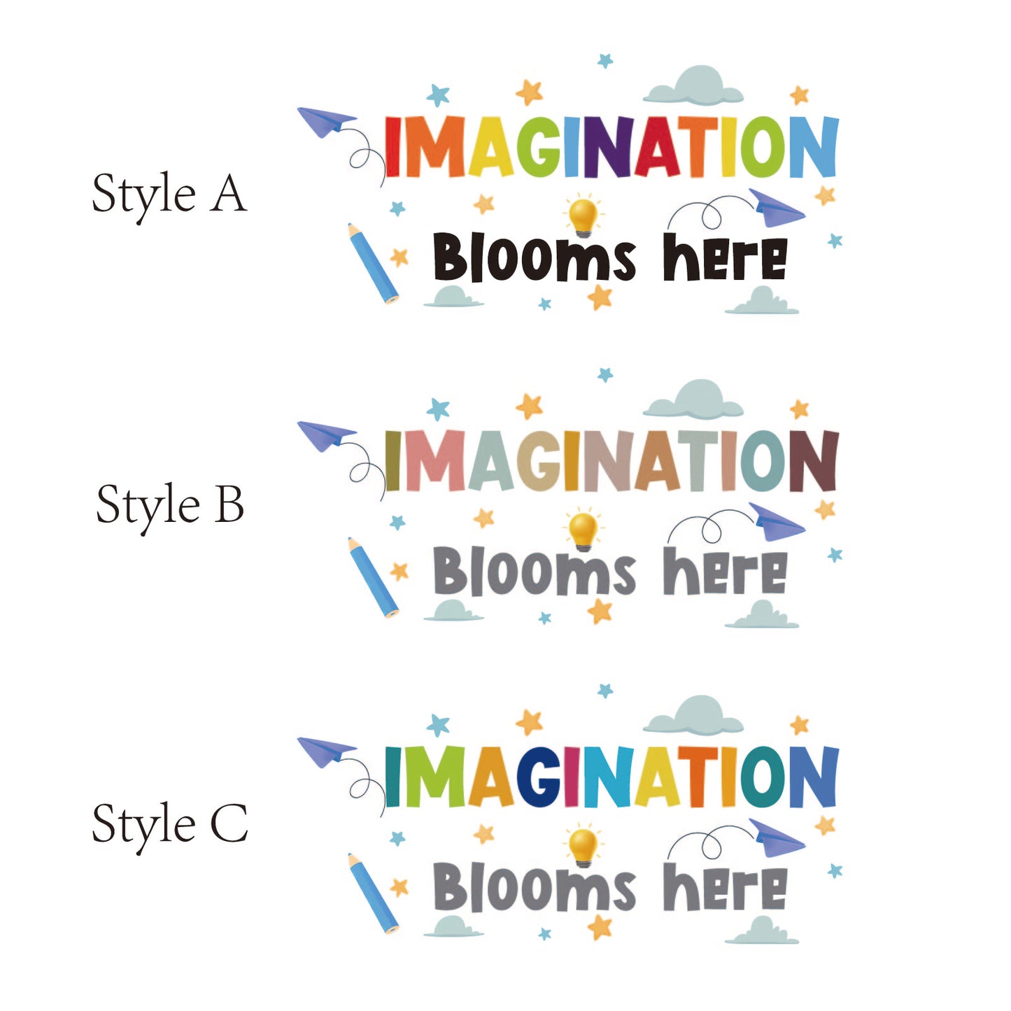 Inspirational Wall Decals for Kids – Motivational Quotes Nursery & Playroom Stickers, Bedroom Door Decor, Classroom & Art Room Peel-and-Stick Decoration.