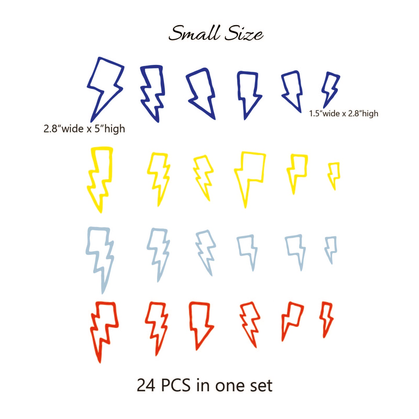Boys room wall art lightning bolt stickers waterproof vinyl
