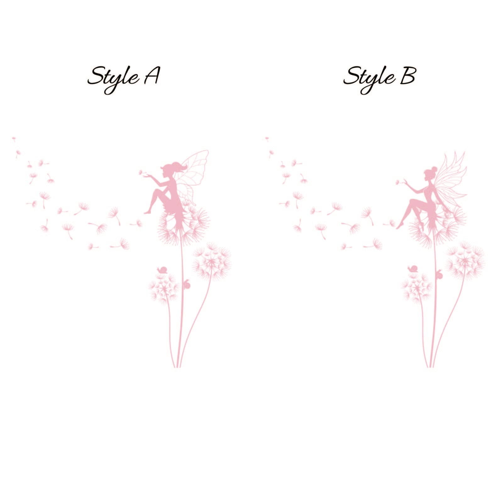 Whimsical fairy wall art with dandelions for playroom
