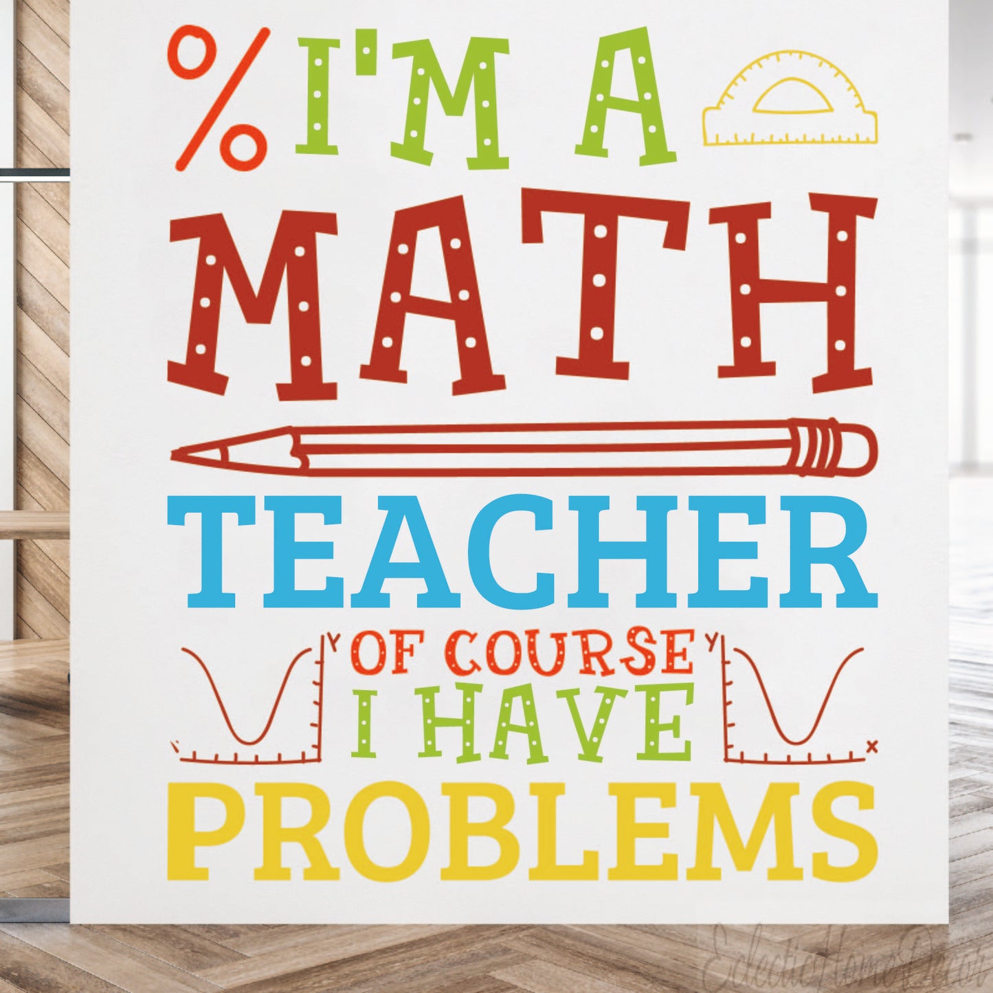 Math Wall Decal – Educational Vinyl Wall Art for Classroom, School, or Home Study Room Decor, Inspiring Mathematical Design