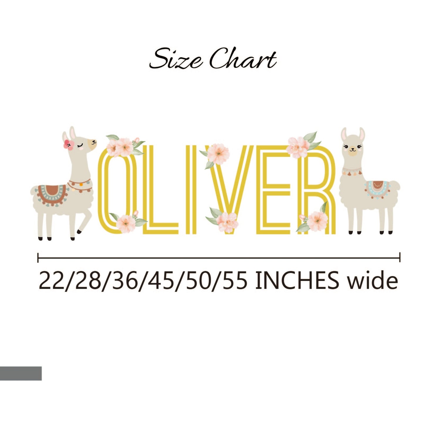 Kids nursery wall art personalized name with llama animal custom colors
