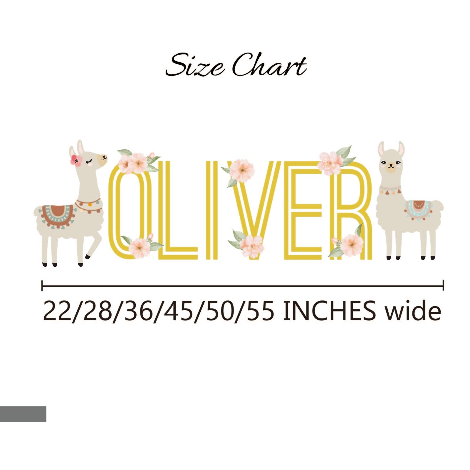 Kids nursery wall art personalized name with llama animal custom colors
