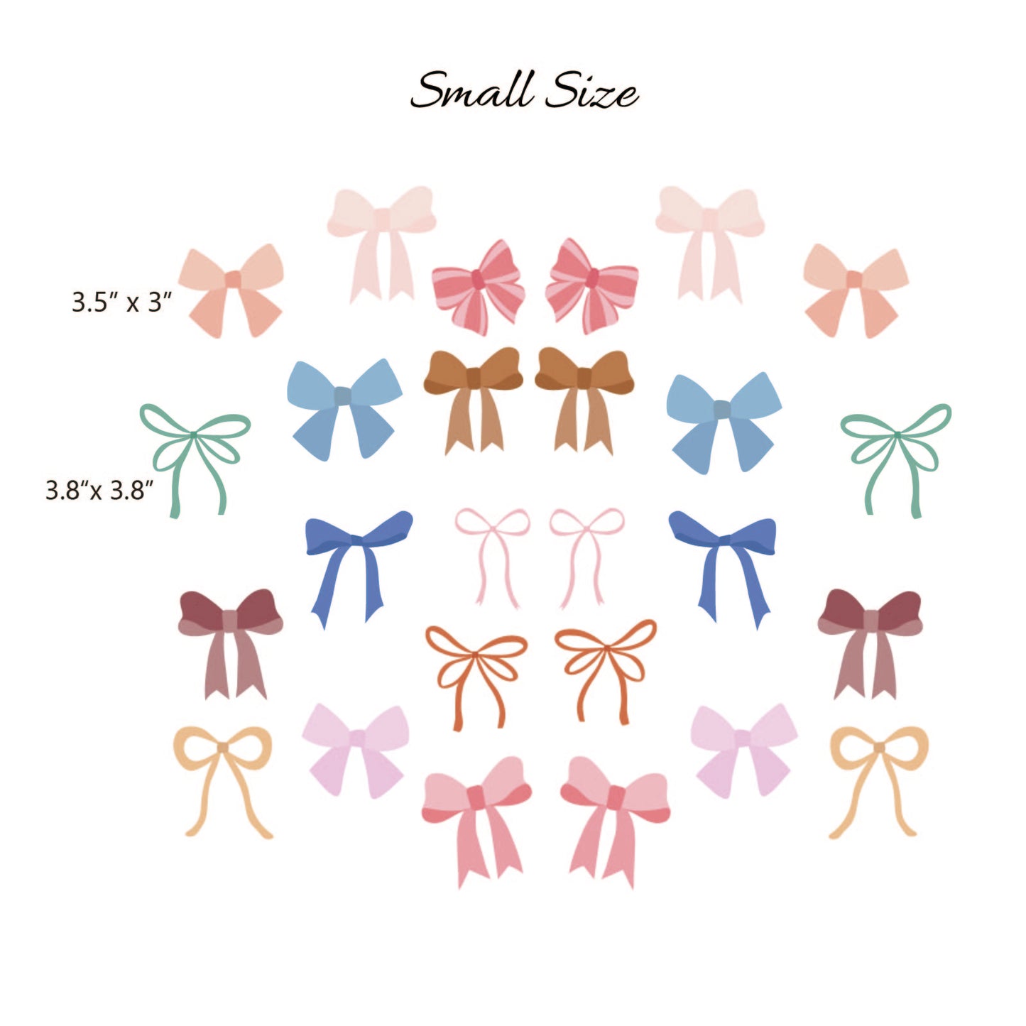 Vinyl bow wall decals in delicate watercolor design for baby room

