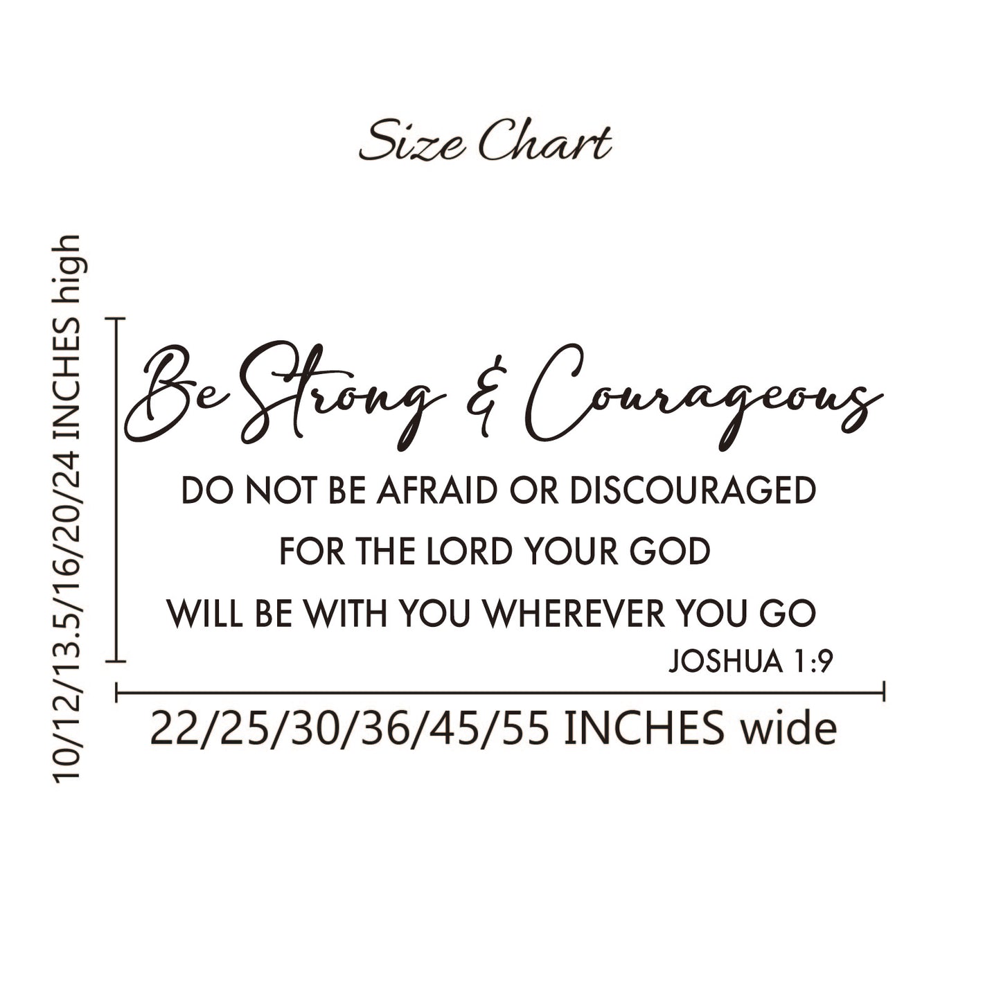 Christian wall decal for nursery - Be Strong and Courageous Joshua 1:9 vinyl art
