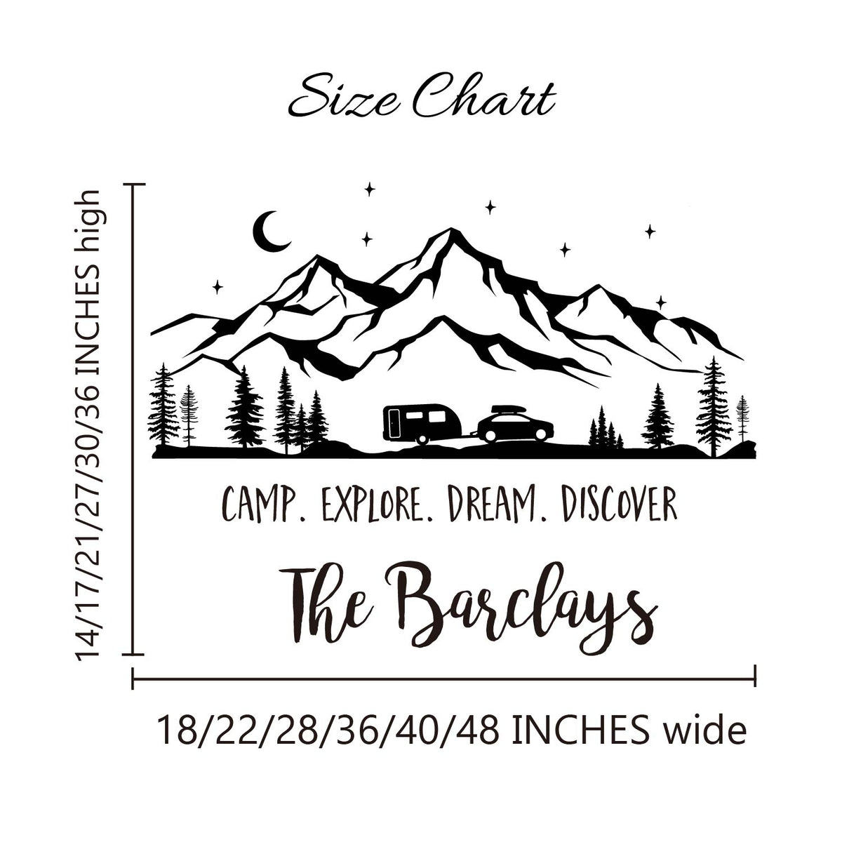 Personalized RV Camper Family Name Wall Decal