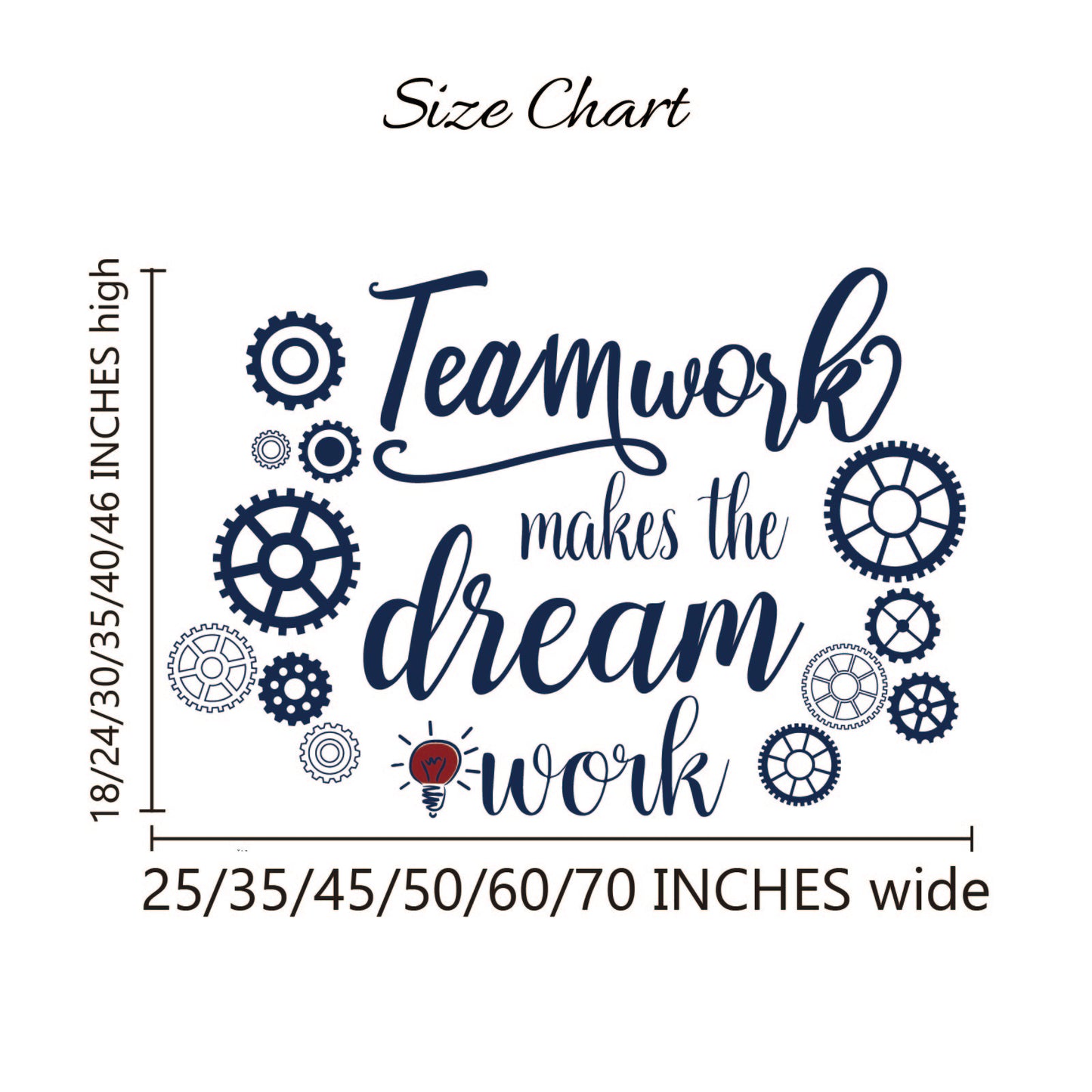 Office wall art teamwork collaboration quotes vinyl stickers custom colors
