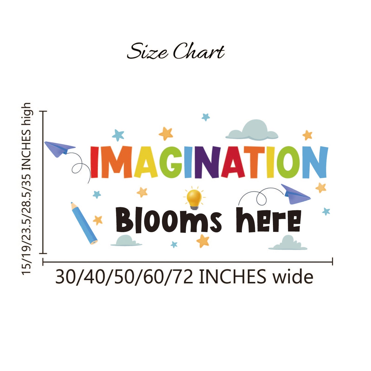 Inspirational Wall Decals for Kids – Motivational Quotes Nursery & Playroom Stickers, Bedroom Door Decor, Classroom & Art Room Peel-and-Stick Decoration.