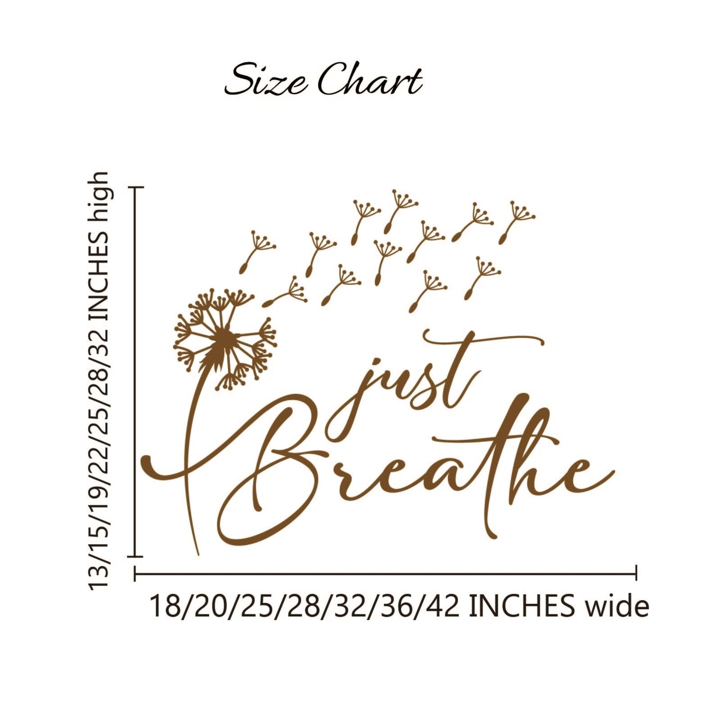 Just breathe wall stickers with customizable colors for relaxation
