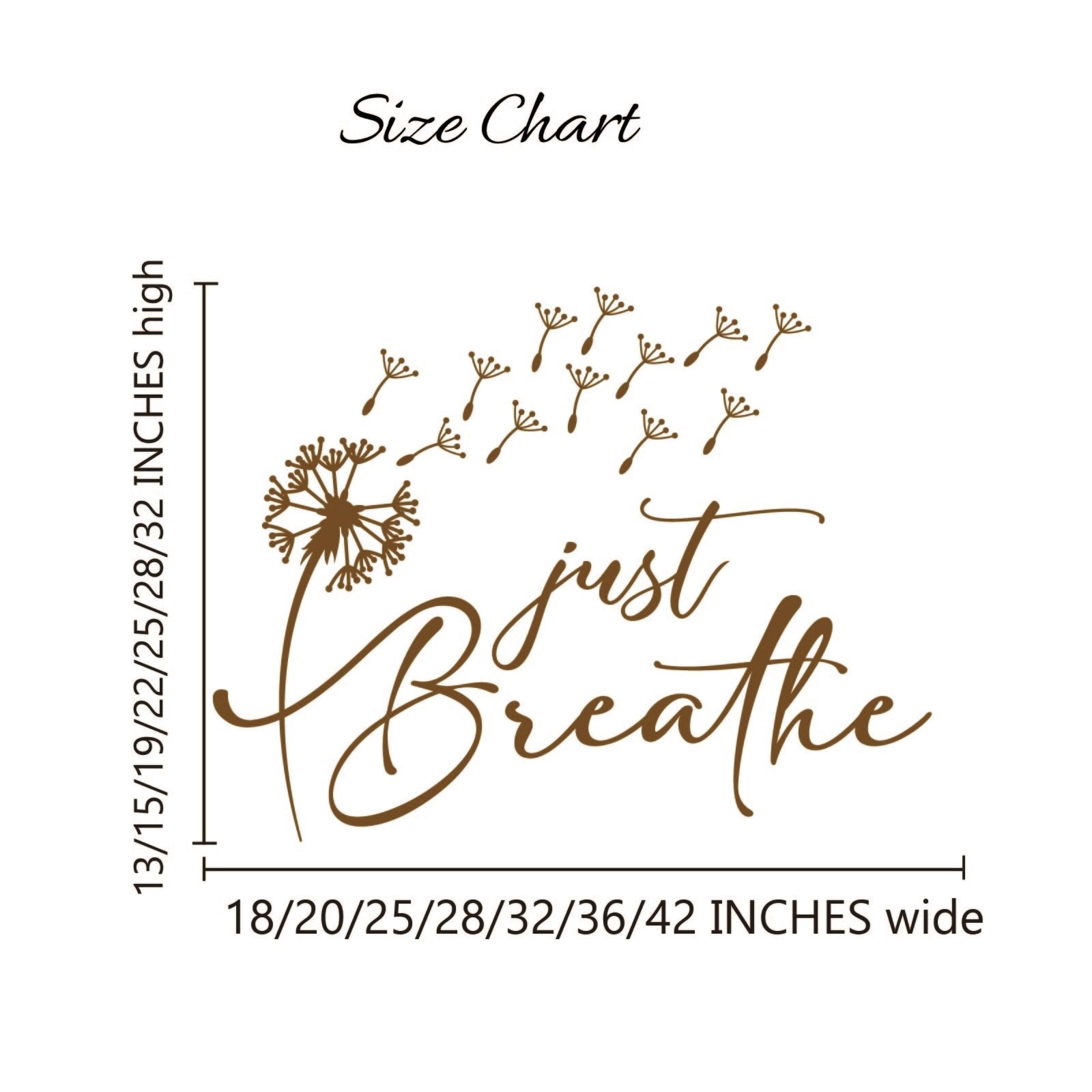 Just breathe wall stickers with customizable colors for relaxation
