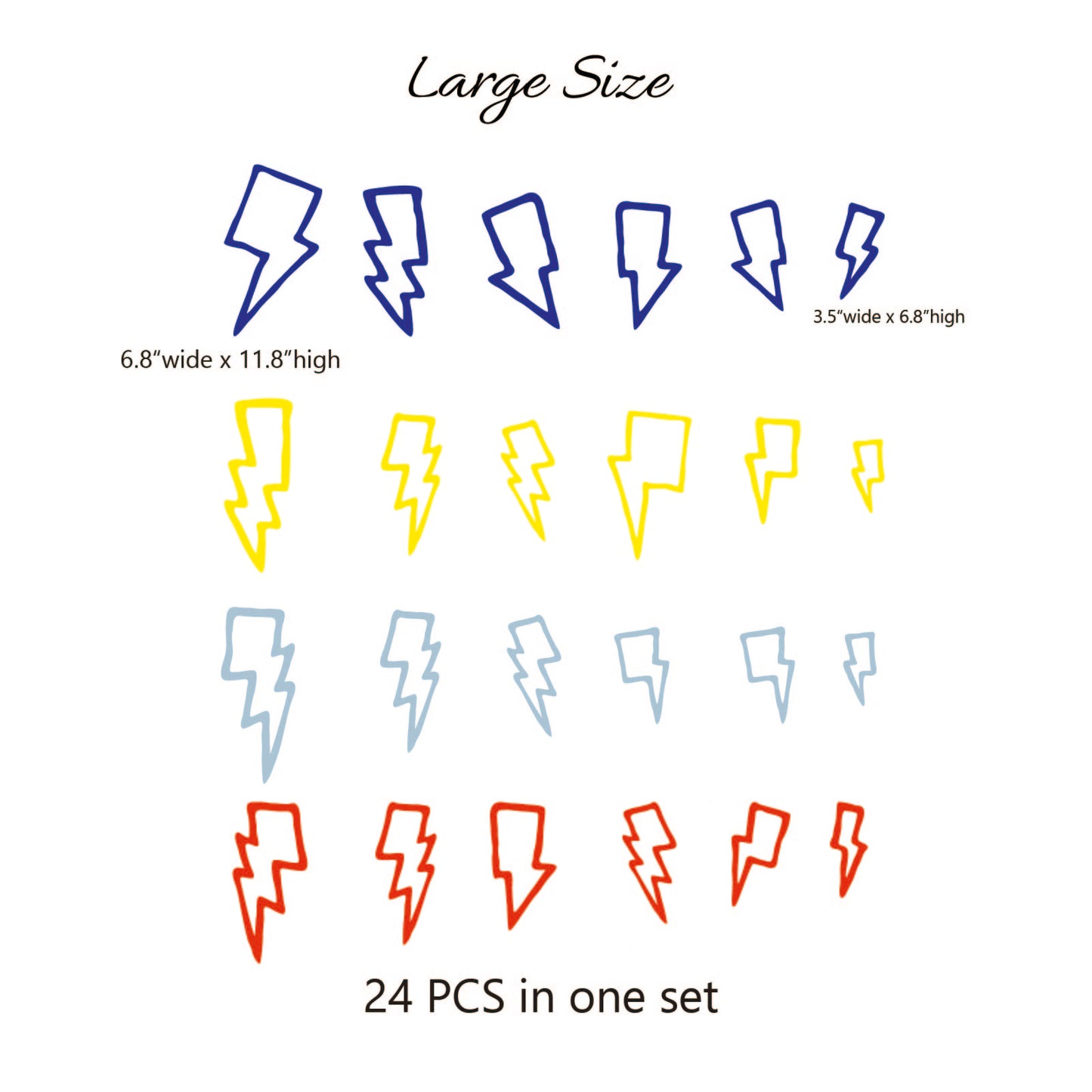 Thunder bolt vinyl stickers lightning decals for laptop car sports
