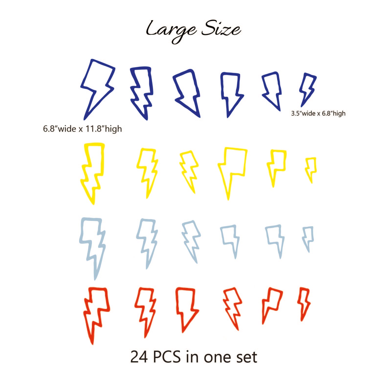 Thunder bolt vinyl stickers lightning decals for laptop car sports
