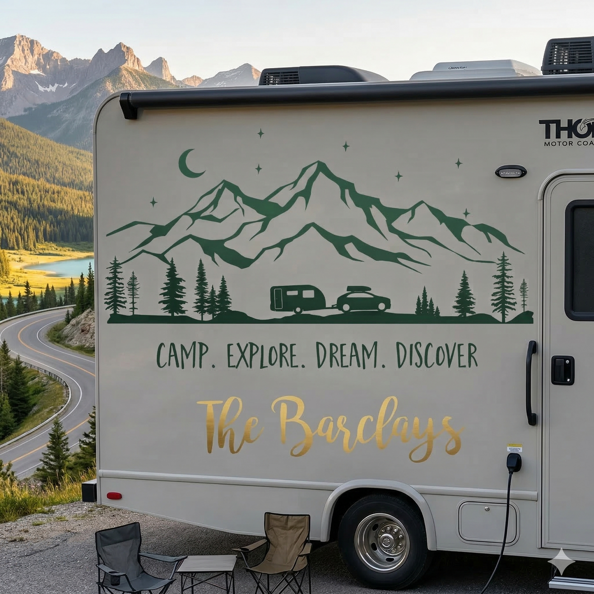 Personalized RV Camper Family Name Wall Decal