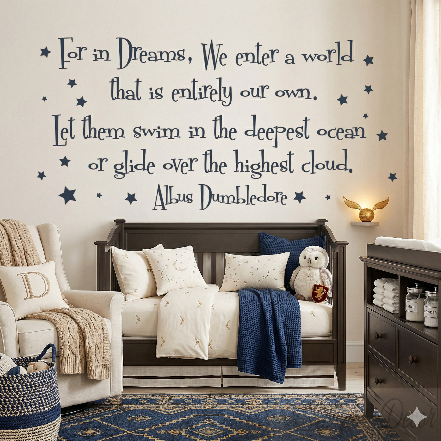 Sweet dreams nursery wall decals - peel and stick vinyl for kids bedroom
