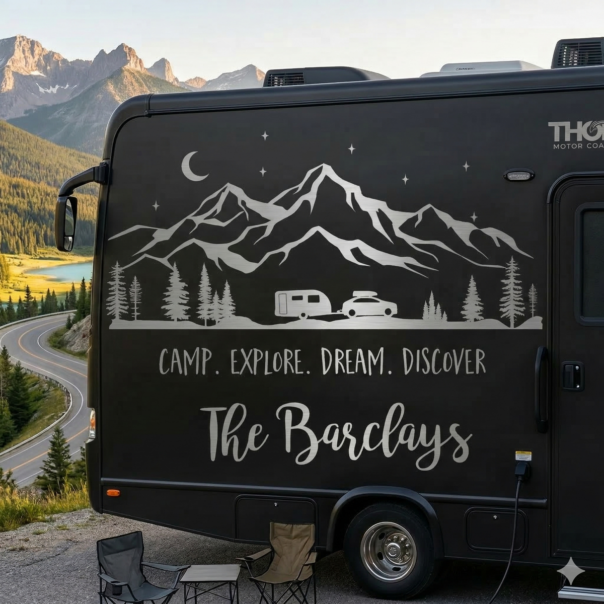 Personalized RV Camper Family Name Wall Decal