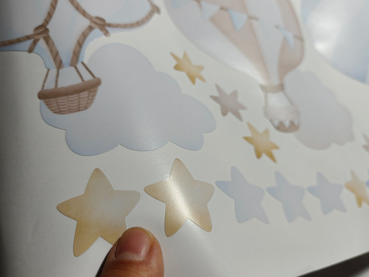 Custom Baby Name Wall Decal - Personalized Hot Air Balloon & Cloud Nursery Stickers Unique Room Decor for Girls & Boys, Waterproof Removable Vinyl, Easy to Apply