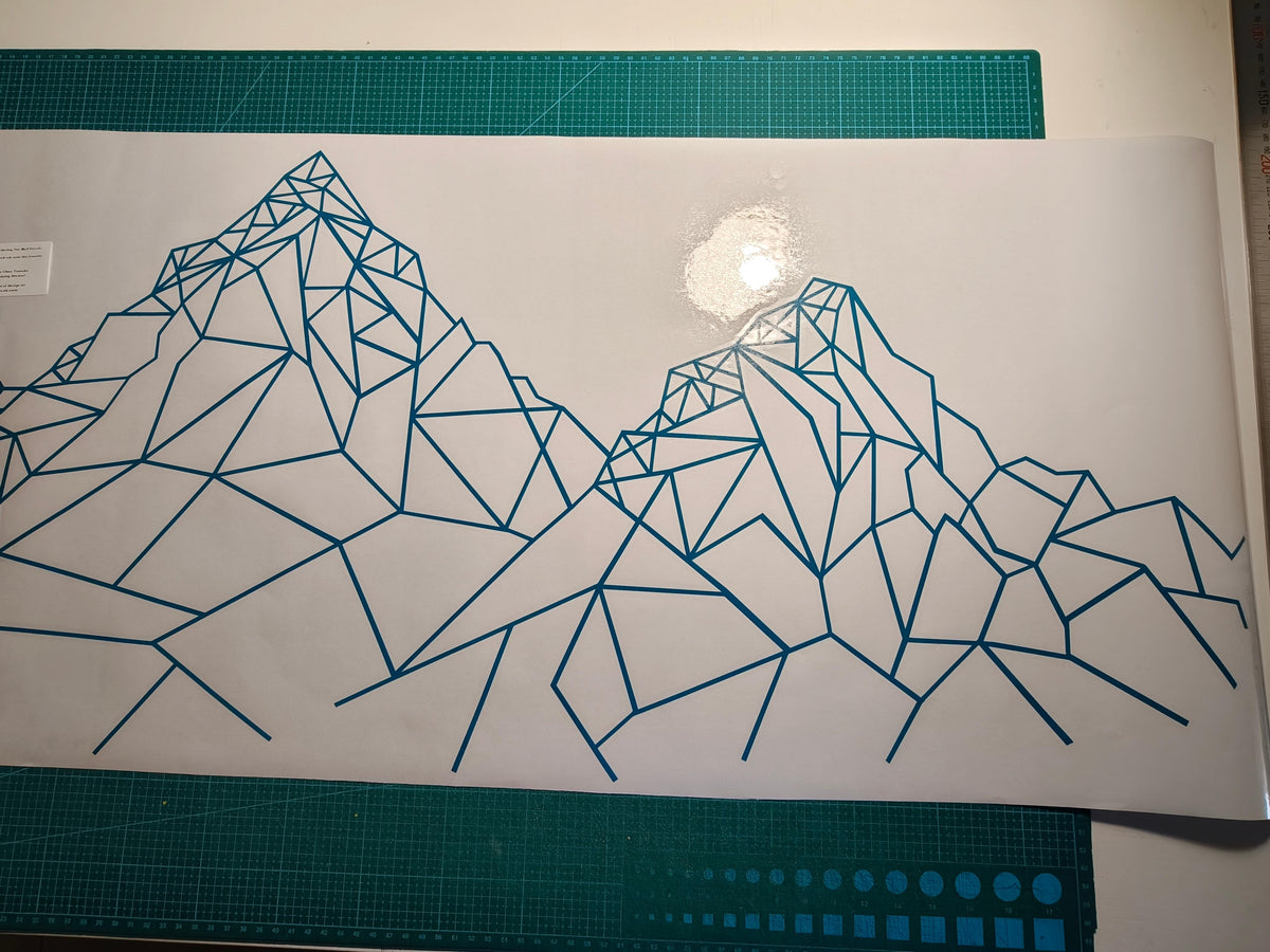Geometric Mountain Wall Decals - Modern Line Art Vinyl Stickers