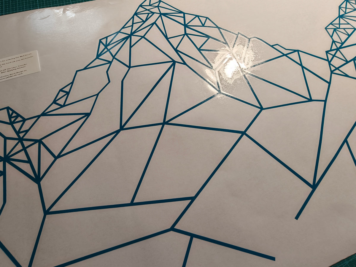 Geometric Mountain Wall Decals - Modern Line Art Vinyl Stickers