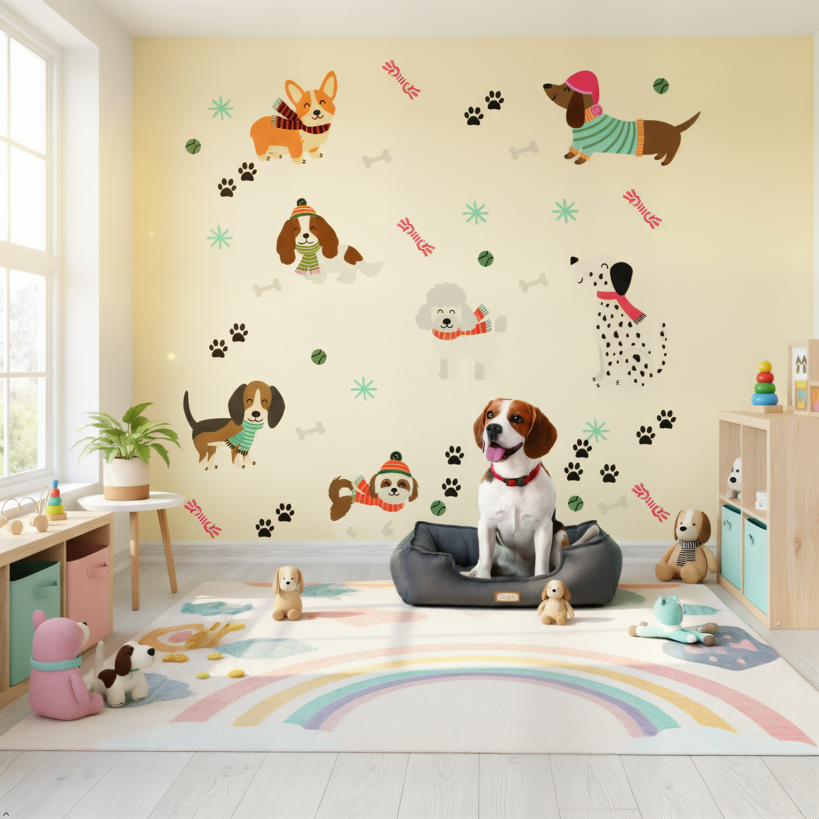 Personalized puppy wall art various dog breeds nursery decoration
