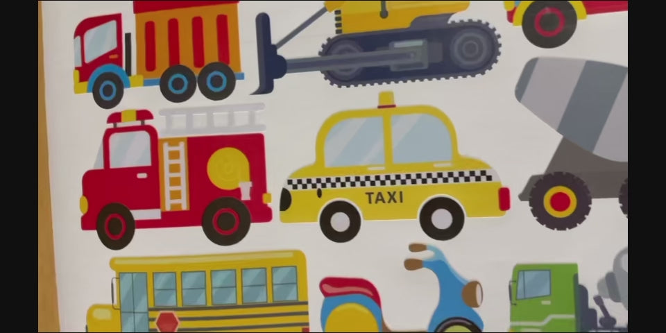 Kids playroom decor transportation wall decals cars trucks custom name
