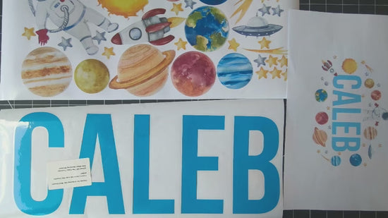 Cosmic wall art personalized planets astronaut stickers for kids room
