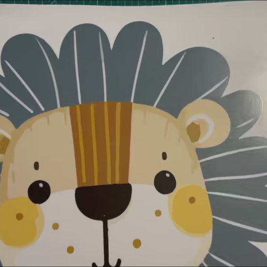 Personalized lion wall decal installation and application video
