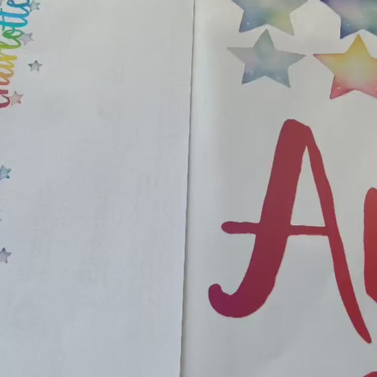 Removable personalized wall decals with stars rainbow for baby girl nursery
